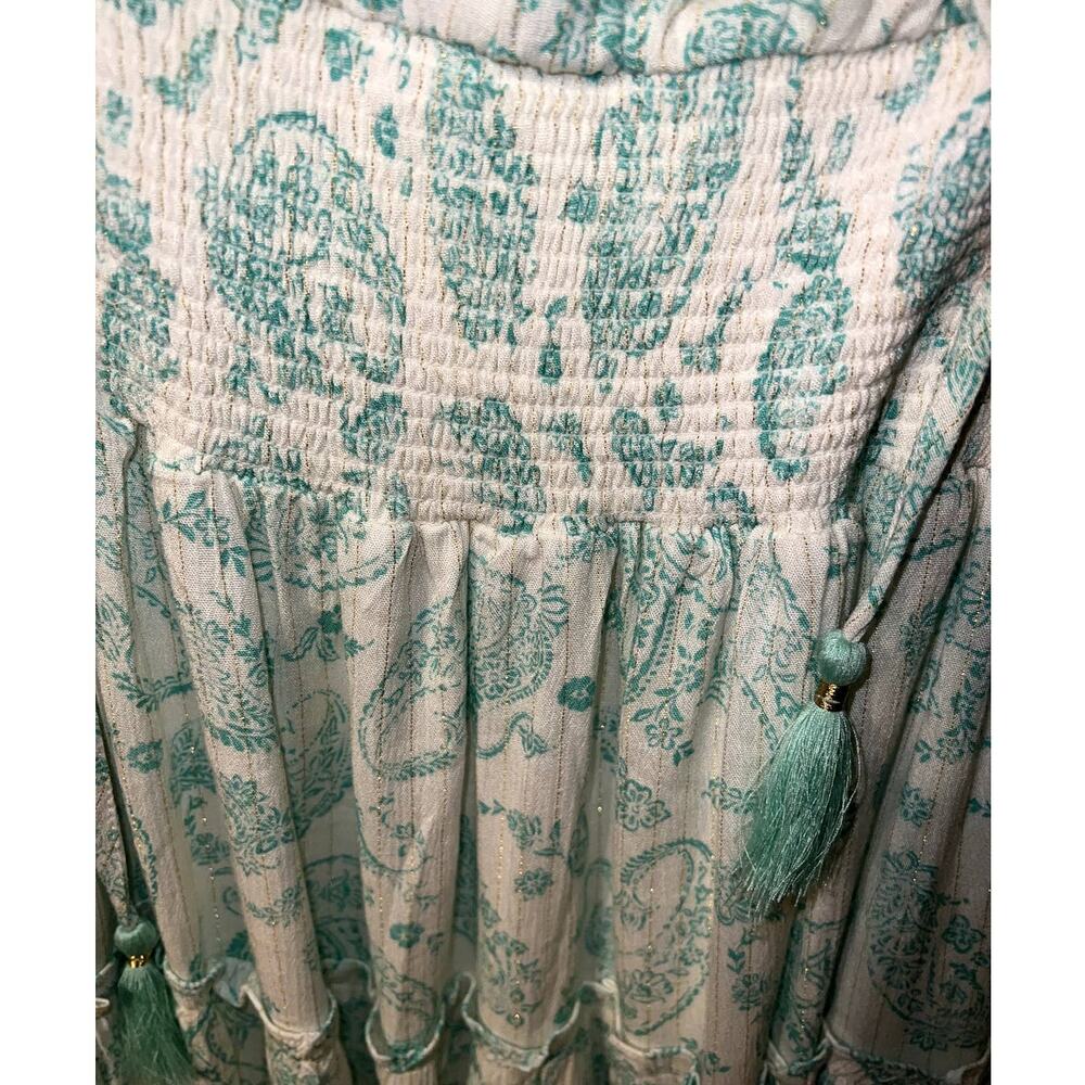 New House of Harlow Ruffle Smocked Waistband Paisley Print Dress Size XS - Picture 3 of 7